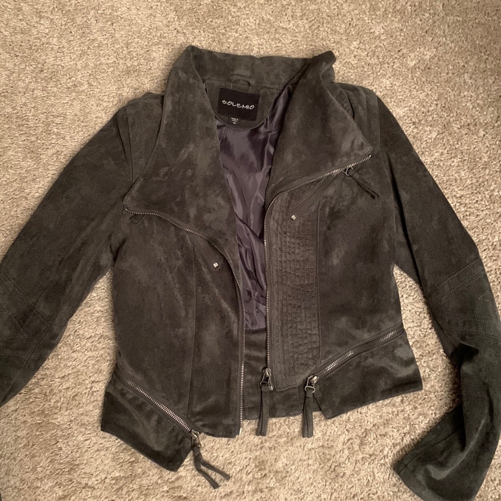 Suede moto jacket